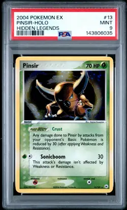 2004 POKEMON EX HIDDEN LEGENDS #13 PINSIR-HOLO PSA 9 - Image 1