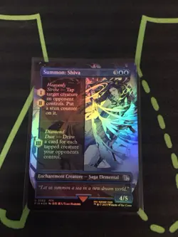 MTG Magic The Gathering Summon Shiva Foil FIN Borderless Saga Final Fantasy - Image 1