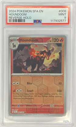 2024 Pokemon SFA Shrouded Fable Houndoom #008 PSA 9 Mint Reverse Holofoil - Image 1