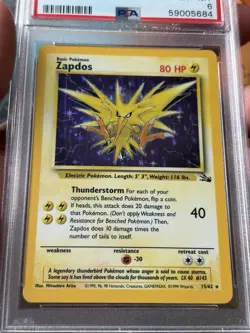 (Lot of 2) 1999 Pokemon Fossil Zapdos & Moltres Holo PSA 6 EX-MT - Image 2