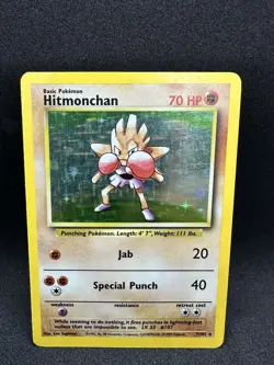 Pokemon Holo Rare Unlimited Base Set Hitmonchan 7/102 - Image 1