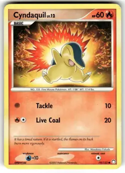 Cyndaquil 79/123 Pokemon TCG D&P Mysterious Treasures Common LP - Image 1