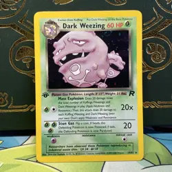 1st Edition Dark Weezing HOLO SWIRL Team Rocket Rare Pokemon Mint/NM #31/82 - Image 1