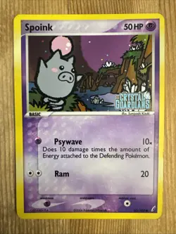 Spoink - 62/100 - Common Reverse Holo Crystal Guardians Pokemon DMG - Image 1
