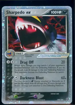 Pokemon EX DEOXYS - #104/107 Sharpedo ex - Ultra Rare Holo - ENG - LP - Image 1