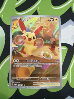 Pokemon TCG Plusle SV04 193/182 Illustration Rare Holo Basic 70 HP English 2023 - Image 1