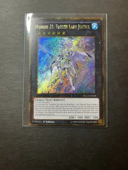 Yugioh x1 Number 21: Frozen Lady Justice PGL2-EN018 Gold Secret NM 1st Edition - Image 1
