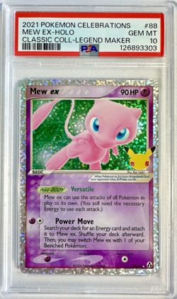 PSA 10 Mew ex #88 2021 Pokemon 25th Celebrations Classic Collection Holo 88/92 - Image 1
