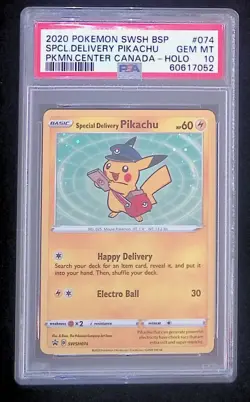 Special Delivery Pikachu – PSA 10 – GEM MINT – SWSH074 – Promo – Pokemon TCG - Image 1