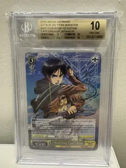 2015 Weiss Schwarz "Resisting Fate" Eren AOT/S35 Gold Signature #E003 BGS 10 - Image 1
