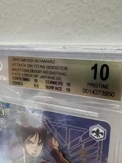 2015 Weiss Schwarz "Resisting Fate" Eren AOT/S35 Gold Signature #E003 BGS 10 - Image 3