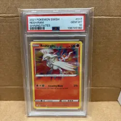 2021 Pokemon Shining Fates Reshiram #017 PSA 10 GEM MINT Sword & Shield TC - Image 1