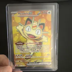 Pokemon Meowth EX 107/088 Full Art Holo EX Basic English Cat TCG Card - Image 1