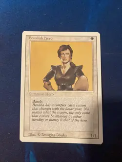 Vintage 1994 Magic The Gathering MTG Benalish Hero Revised Edition - Image 1