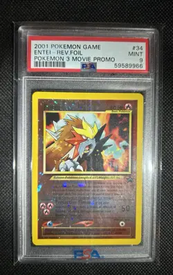 Pokemon Entei 34/53 Wotc Promo Reverse Holo PSA 9 80 HP English Card - Image 1