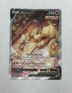 Pokemon Flareon V SWSH179 Sword & Shield Promo Full Art Holo Single Strike Card - Image 1