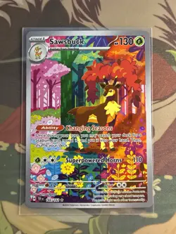 Pokemon TCG Sawsbuck Card 166/162 (Near Mint) Temporal Forces SIR - Image 1