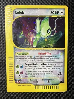 Celebi Holofoil Secret Rare 145/144 Skyridge MP Deutsch/German Pokemon TCG Card - Image 2