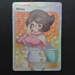 Wicke 147/147 SM Burning Shadows 2017 Full Art Holo Pokemon Card TCG MP - Image 1