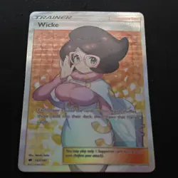 Wicke 147/147 SM Burning Shadows 2017 Full Art Holo Pokemon Card TCG MP - Image 2
