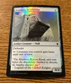 MTG Crashing Drawbridge Throne of Eldraine FOIL MAGIC Common - Image 1