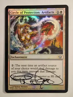 Magic The Gathering - 1x Signed Foil Circle of Protection: Artifacts (mtg) FD - Image 1