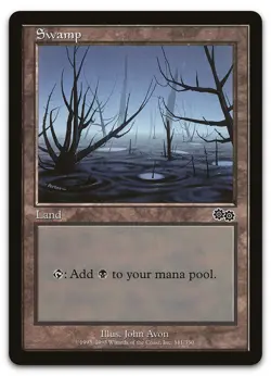 Swamp (341) #341 (NM) Urza's Saga USG Magic MTG - Image 1