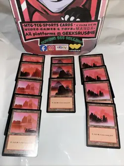 12 URZA’S SAGA RED Mountain Lands Basic Lot Great Deal - Image 1