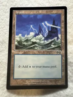 MTG - Island (335) - Urza's Saga - NM - Free Shipping! - Image 1