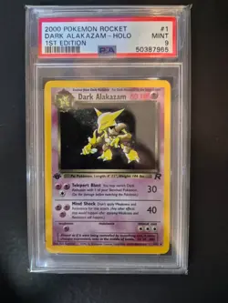 Pokemon Dark Alakazam Holo Team Rocket 1st Edition 2000 #1 PSA 9 MINT - Image 2