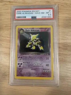 Pokemon Dark Alakazam Team Rocket Holo Rare Unlimited 1/82 PSA 8.5 - Image 1