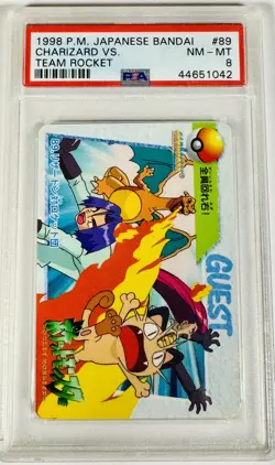 PSA 8 Charizard VS Team Rocket Bandai Carddass Vending #89 Japanese Pokemon MINT - Image 1