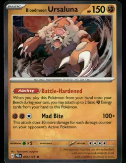 2025 Scarlet & Violet Series - Prismatic Evolutions Bloodmoon Ursaluna Rare #54 - Image 1