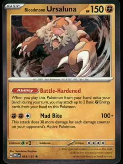 2025 Scarlet & Violet Series - Prismatic Evolutions Bloodmoon Ursaluna Rare #54 - Image 1