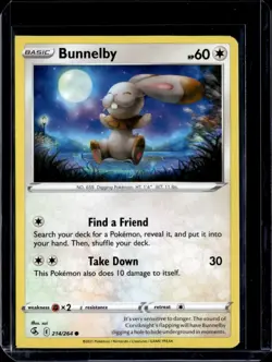 Bunnelby - 214/264 / * MISS CUT * Fusion Strike 2021 (NM) / Pokemon TCG - Image 1