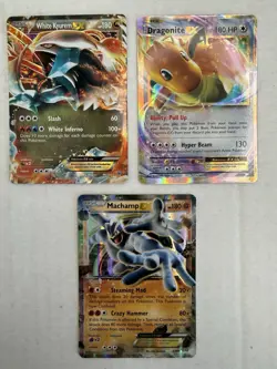Pokemon EX Lot Of 3 White Kyurem Dragonite Machamp Scanner Value $11 - Image 1