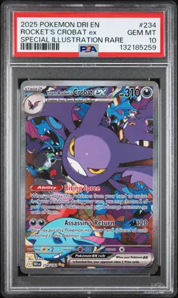 Rocket'S Crobat Ex Pokemon Dri En-Destined Rivals 234 NM PSA 10 - Image 1