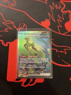 Pokemon TCG Iron Leaves EX Scarlet & Violet Temporal Forces 203/162 - Image 1