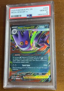 Pokemon PSA 10 Gem Mint Mega Gengar EX 056/094 Phantasmal Flames - Image 1