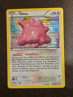2012 Pokemon TCG Ditto Stripe Holo Rare Boundaries Crossed 108/149 LP+ - Image 1