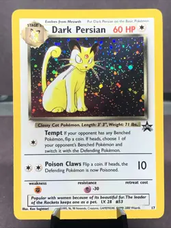 Pokemon TCG Dark Persian Holo #17 WOTC Black Star Promo VTG WOTC 2000 NM - Image 1