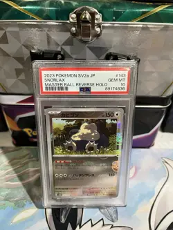 PSA 10 - Pokemon Snorlax - Japanese 151 Master Ball Reverse Holo - 143/165 - Image 1