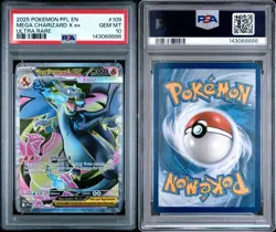 Mega Charizard X ex 109/094 PSA 10 Pokemon 2025 Phantasmal Flames PFL Me02 - Image 3