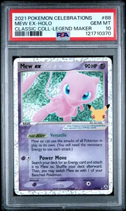 2021 POKEMON CELEBRATIONS CLASSIC COLL #88 MEW EX-HOLO PSA 10 - Image 1