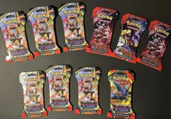 pokemon pack lot of 10 sealed! destined rivals and phantasmal flames - Image 1