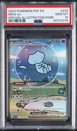 2024 POKEMON PAF EN-PALDEAN FATES SPECIAL ILLUSTRATION RARE #232 MEW EX PSA 10 - Image 1