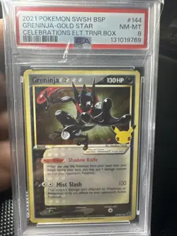 2021 POKEMON SWSH BLACK STAR PROMO #144 GRENINJA-GOLD STAR PSA 8 - Image 1