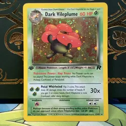 Pokemon TCG | Dark Vileplume Holo 1st Edition Team Rocket | LP w/ Swirl - Image 1