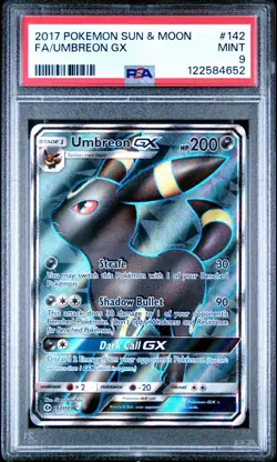 Pokemon Umbreon GX 142/149 Full Art Sun & Moon PSA 9 MINT - Image 1