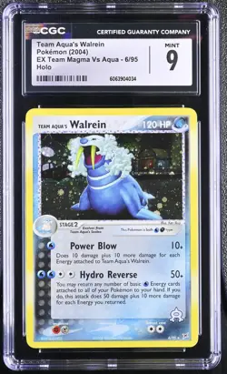 CGC 9 MINT Team Aqua's Walrein EX Team Magma Vs Aqua 6/95 Holo Pokemon Card - Image 1